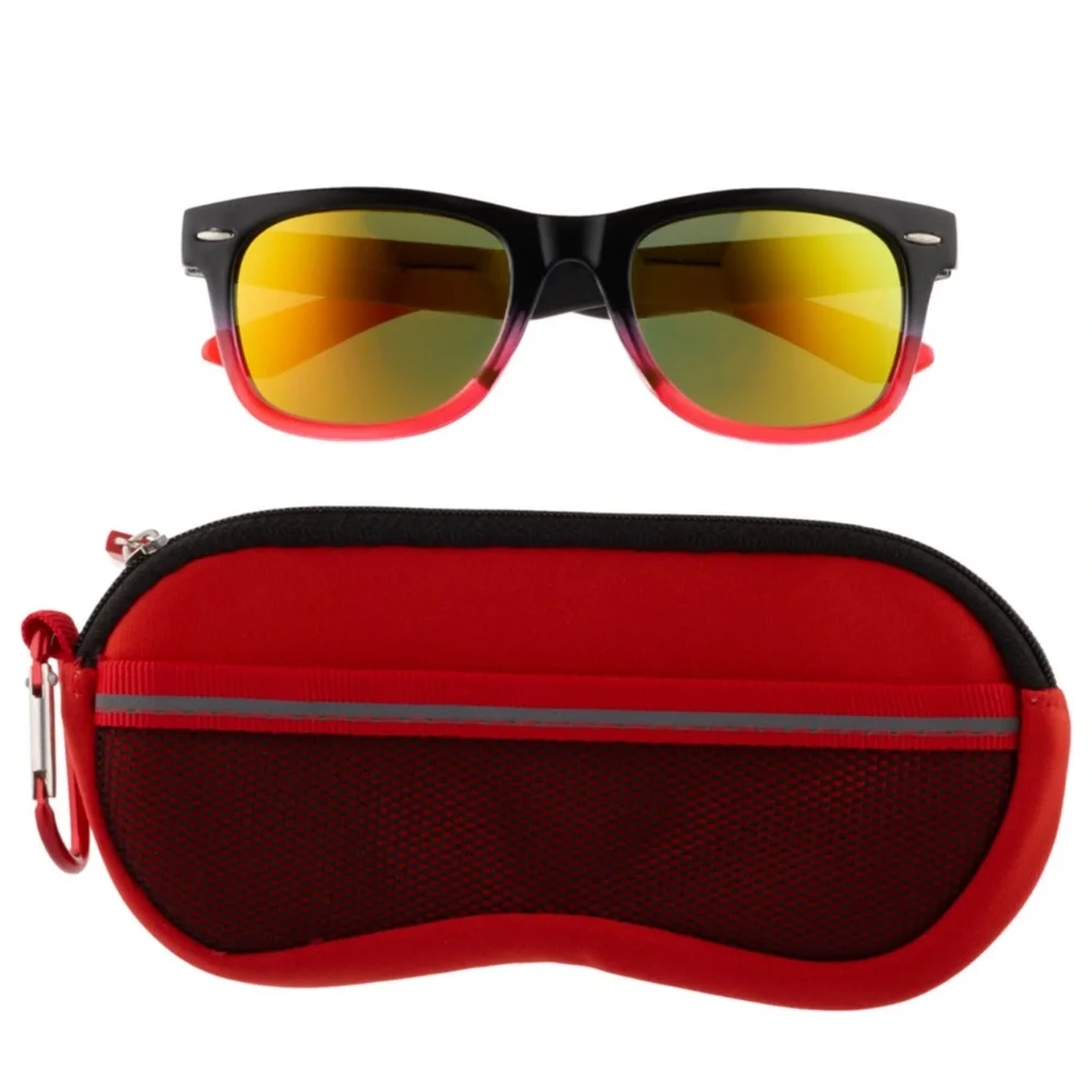 eyeSQUARED Boys Pan Oceanic Colored Wayfarer Style Sunglasses and Case Set